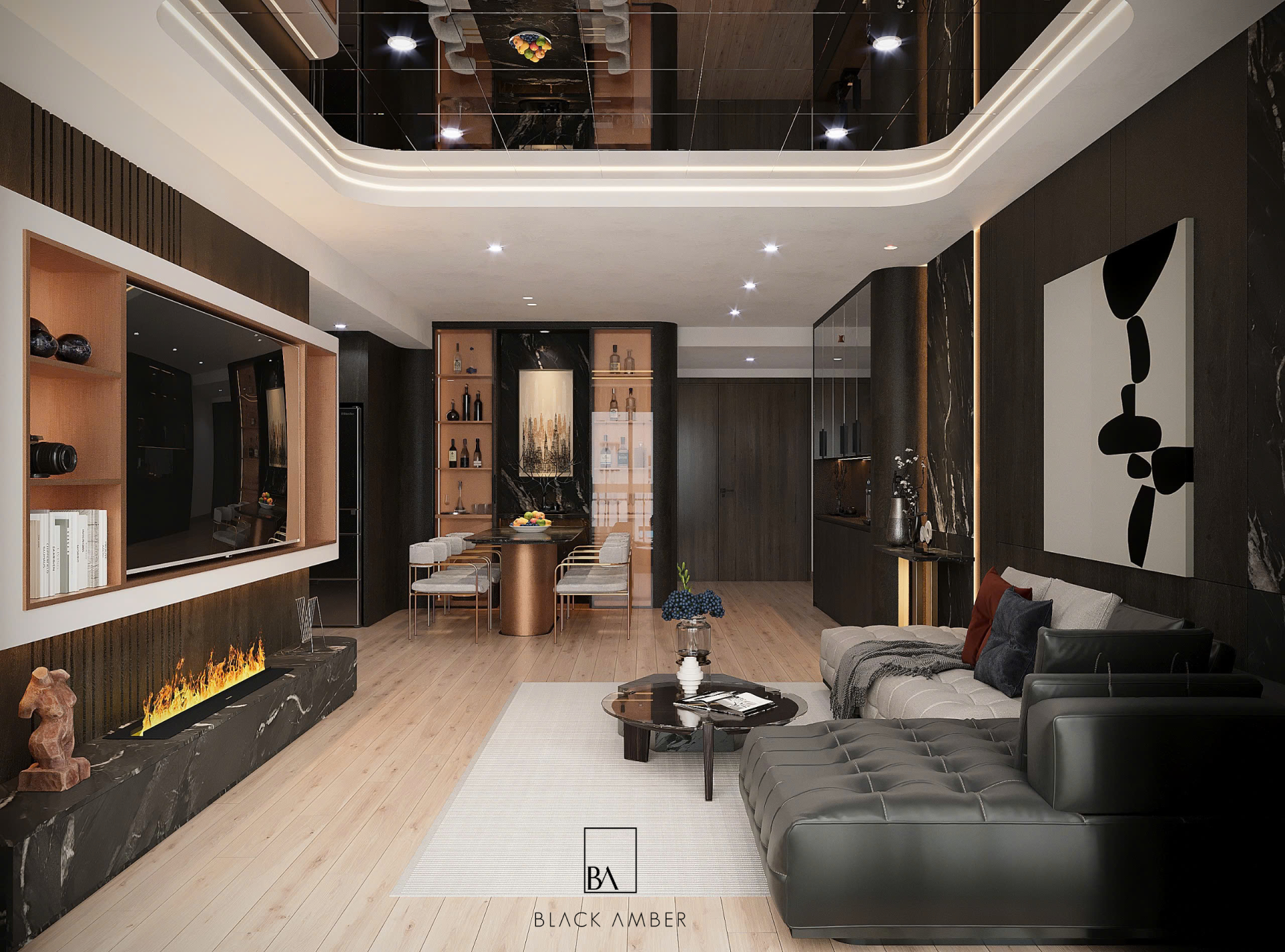 blackamber thiet ke noi that dien singapore phong khach 05