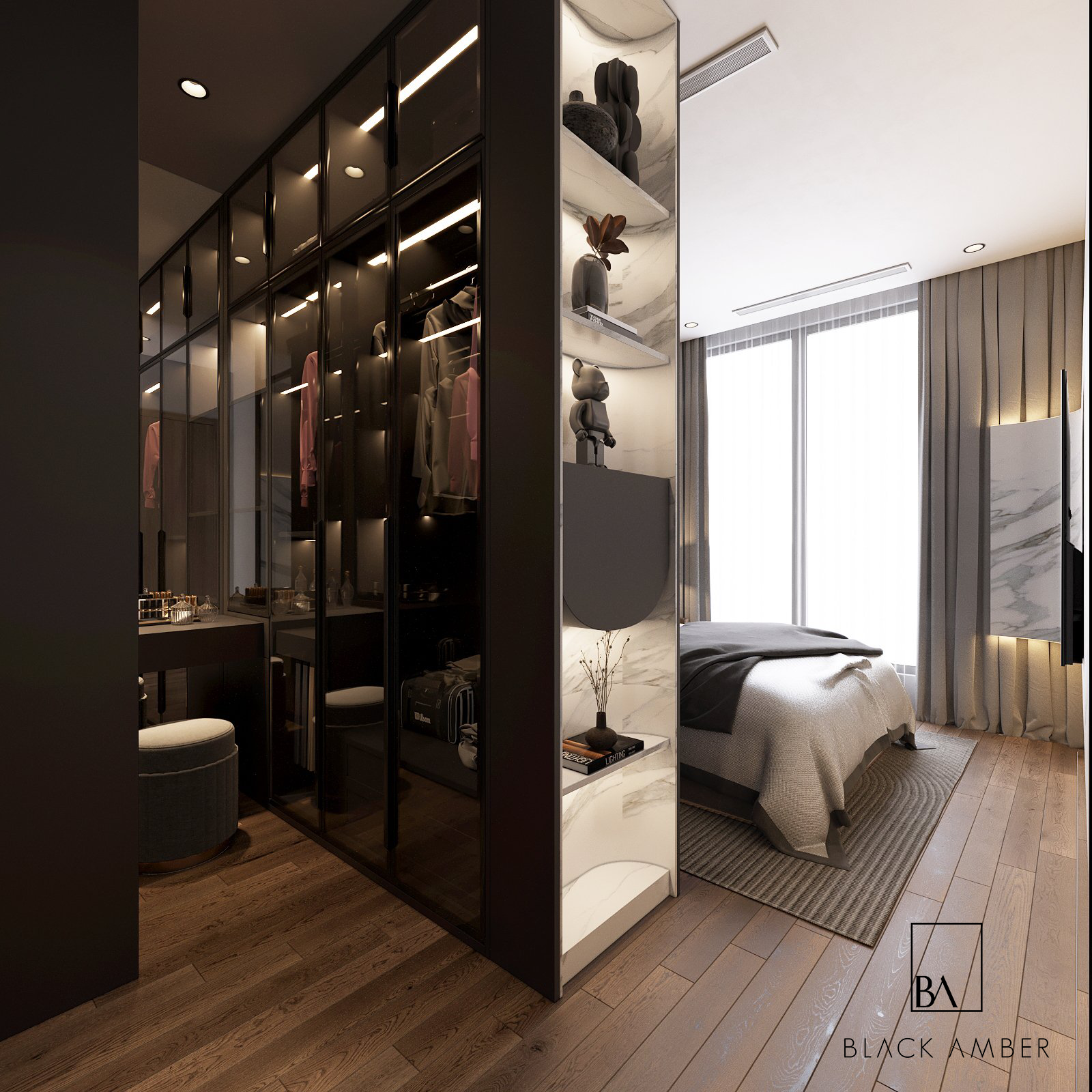 phòng khách chung cư 70m2 phong cách hiện đại tone ấm